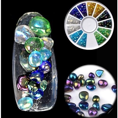 1 Box Chameleon Stone 3D Nail Rhinestone Small Irregular Colorful Beads Manicure Nail Art Decoration N48