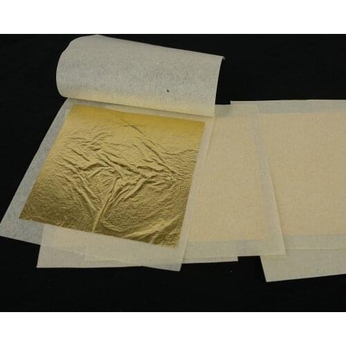 Higt quality 100 sheets 8 X 8cm 99.99% pure Real gold leaf foil sheet For face Beauty Edible