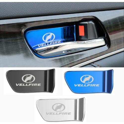 2pcs stainless steel car interior door handle ornament sticker for Toyota Vellfire Accessories Car Styling