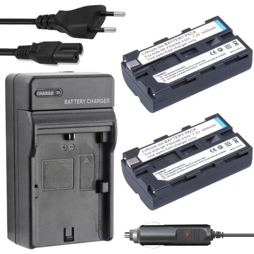 2Pcs PROBTY NP-F550 F550 NP-F570 Battery + DC Charger kit For SONY GV-D200 D800 CCD-SC55 TR818 TR910 TR917 TRV75 PM090 MVC-FD75