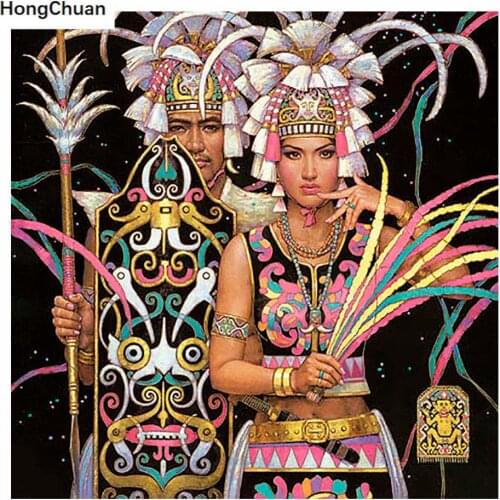 Fast delivery "tribal couple" 5D DIY round/square diamond painting mosaic housewife handicraft cross stitch home decoration gift