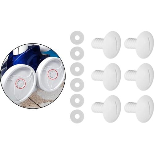 6 Sets White Plastic Wheel Screws with Washers C55 for Polaris 180 280 Pool