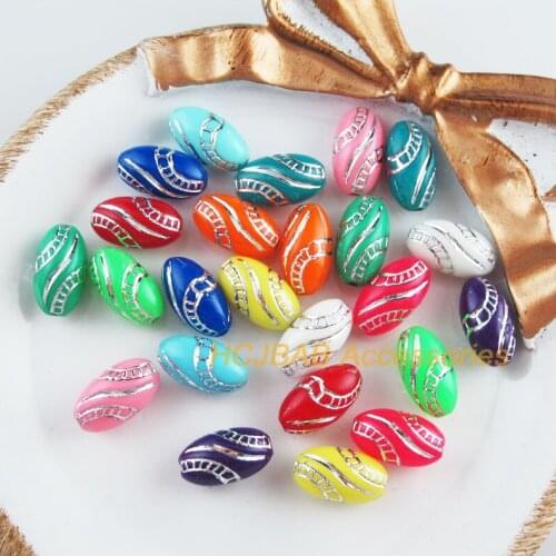 70 New Ellipse Acrylic Charms Oval Spacer Beads Mixed 8x13mm