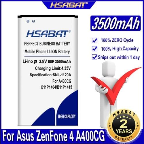 HSABAT 3500mAh C11P1404 B11P1415 Battery for Asus ZenFone 4 ZenFone4 A400CG ZenFone Go 4.5 ZC451TG Z00SD