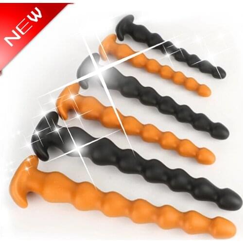 34CM Long Huge Anal Plug Butt Plug 7 Anal Beads Anus Expansion Soft Silicone Male Prostate Massager Adult Sex Toys For Man Gay