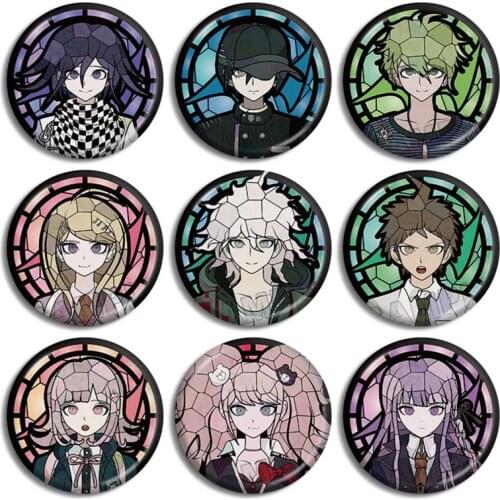 Anime Danganronpa Peripheral Badge Cartoon Character Print Decorative Brooch Pendant