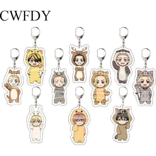 Anime Tokyo Revengers Keychain Manjiro Ken Takemichi Hinata Atsushi Chibi Kawaii Arcylic Pendant Llaveros Yoshiro Sagano Props
