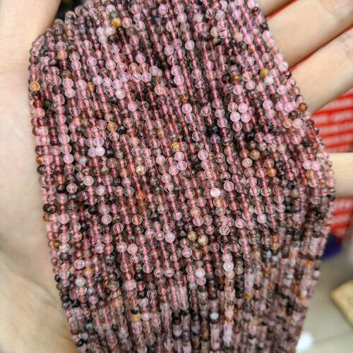 Auralite Natural Faceted Beads 3mm Cutting Loose Rutile Quartz Auralite Beads for Jewelry Making