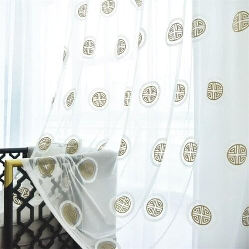 White Sheer Curtains for Bedroom Living Room Geometric Tulle Curtain for Window Treatment Kitchen Drapes Backdrop Curtain