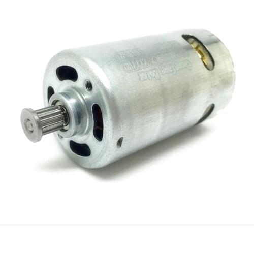 555 DC 3V - 24V Carbon Brush Motor, Low Speed & High Torque, with belt wheel & front roller bearing, DIY power generation