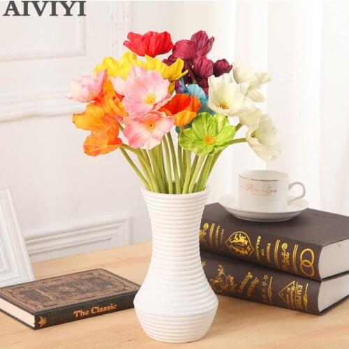 Artificial Anemones Flowers Real Touch Poppy Branches Burgundy Center For Wedding Bouquets Centerpieces DIY Home Decoration
