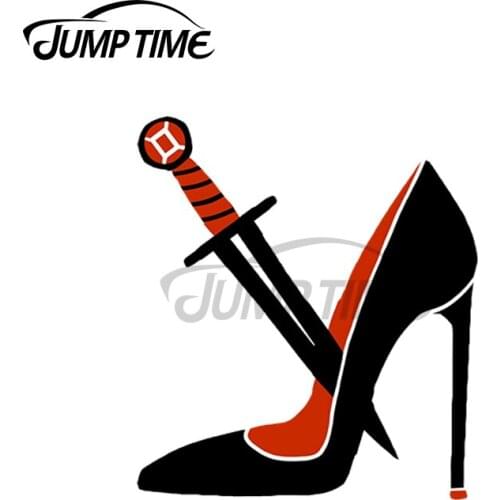 JumpTime 13 x 6.9cm For Stiletto and Dagger Decal Camper VAN Refrigerator Car Stickers Windows Personality Bumper Vinyl Car Wrap