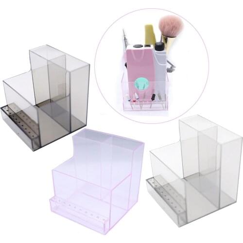 10 Holes Storage Box Display for Nail Drill Bit Files Acrylic Clear Holder Electric Machine Manicure Accessory
