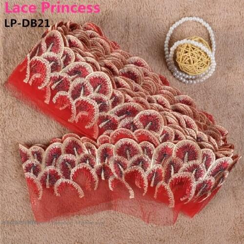 3 yards Width 95mm red Lace Fabric DIY Dance costumes Garment Accessories,Sewing Edge laceTrim Wedding Lace Material LP-DB21