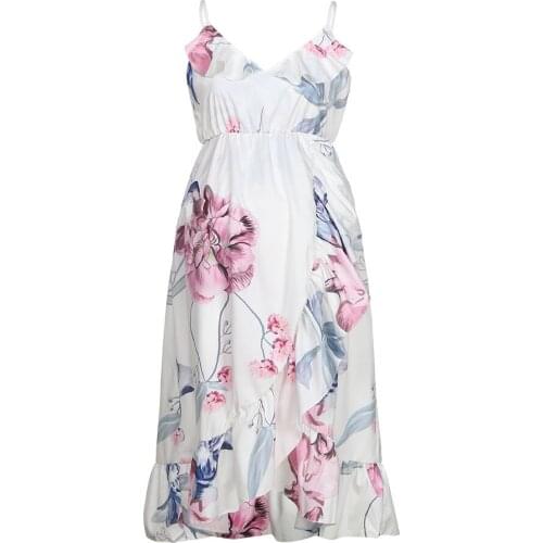 Summer Pregnant Dress For Pregnant Women Dress Fashion Womens Mother Casual Floral Falbala Pregnant Dress For Maternity Clothes