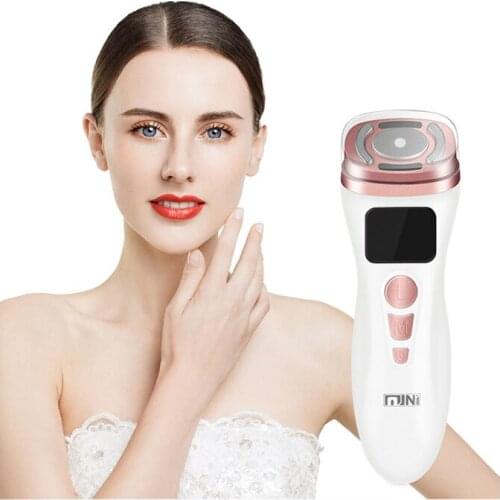 Mini HIFU Face Lifting Device Skin Care Wrinkles Revomer Multifunction Ultrasonic Facial RF Radiofrequency EMS LED Beauty Device