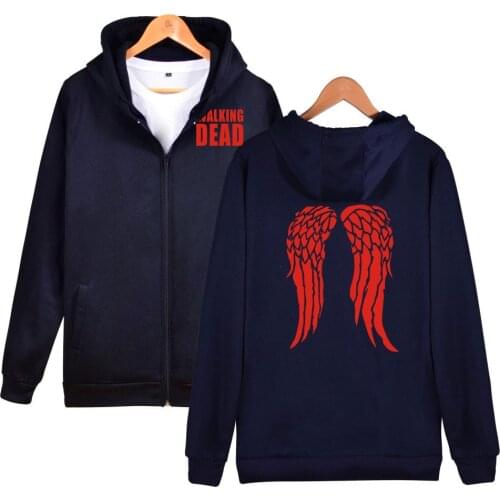 Fashion The Walking Dead Hoodie Sweatshirts Zombie Daryl Dixon Wings Mens Sweatshirts Hoodies Zipper Cardigan Men Women Jackets