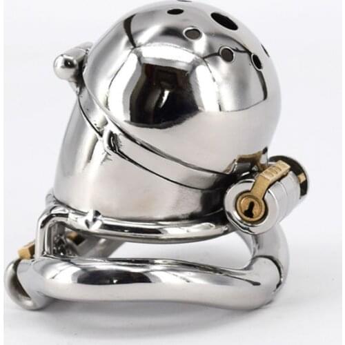 SODANDY Male Chastity Cage With 2 Locks Stainless Steel Chastity Belt Penis Restraint Arc Base Activities Penis Ring Adult Toys