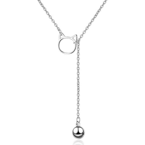 TJP New Fashion 925 Sterling Silver Women Pendants Necklace Accessories Top Qaulity Cat Bell Female Choker Necklace Girl Jewelry