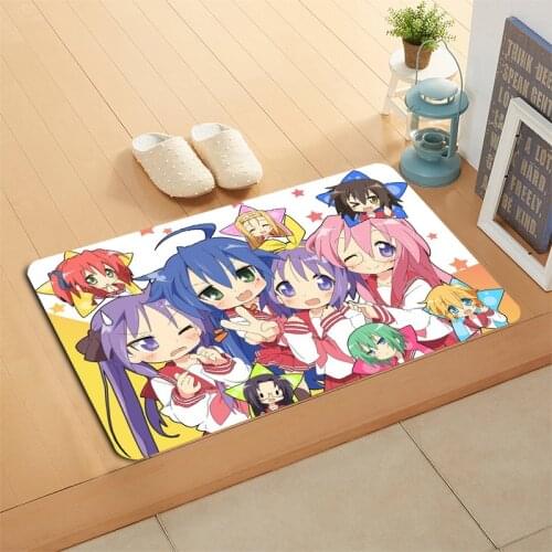 Custom Lucky Star Girl Doormat Anime Yugi Amane Home Gift Mat Flannel Sponge Fabric Carpet Printed Decoration For Bedroom 9-2