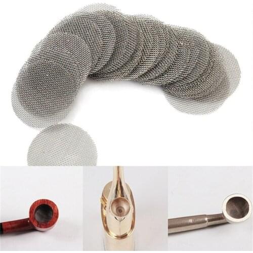 100 pcs 15/19/20mm Tobacco Accessory Smoking Gauze Net Metal Filters Smoking Pipe Metal Screen Filter Percolator Leach Net