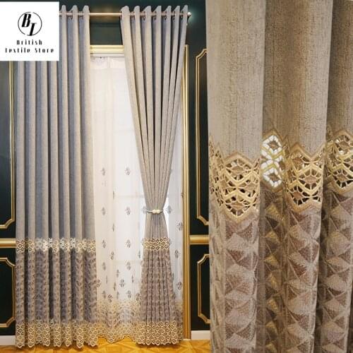 Nordic Simple High-end Atmosphere Light Luxury European-style Bedroom Living Room Curtains