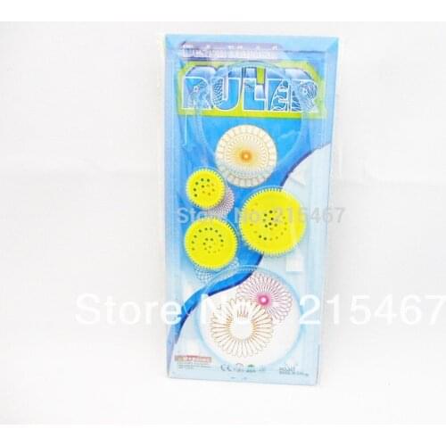 60 sets New Spiral Spirograph Ruler Great Funny Gift Creative Drawing Set Kid Birthday Party Favors Pinata Educational Toy game