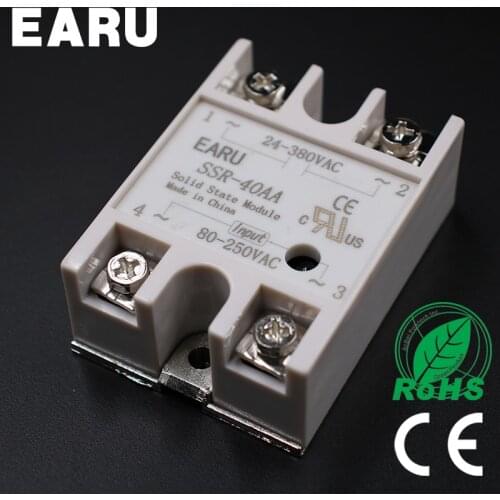 Solid State Relay Module SSR-40AA SSR-40 AA SSR 40A 80-250VAC Input to 24-380VAC Output Industry Control