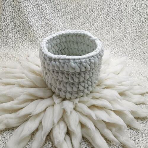 Clearance! A Set 150*100cm Thick Bobble Fabric Backdrop Blanket+Knitted Basket+100% wool blanket for Newborn Photography Prop