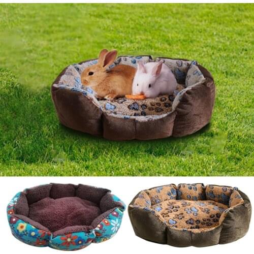 Small Dog Bed Pow Print Octagonal Kennel Super Soft Cotton Velvet Winter Warm Cat Nest Winter Dog Bed Cotton Bed Cat Nest