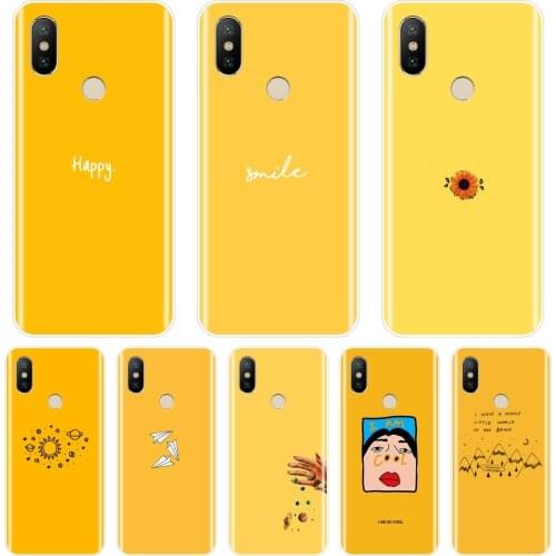 TPU Back Cover For Xiaomi Mi A1 A2 Lite 8 SE Mi5 Mi6 Mi8 Soft Silicone Yellow Case For Xiaomi Mi 5 5C 5S 5X 6 6X Plus Phone Case