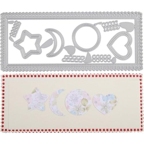 Bookmark Heart Star Sun Frame Metal Cutting Dies Stencils Scrapbooking Album Paper Cards Decor Handcraft Embossing Template New