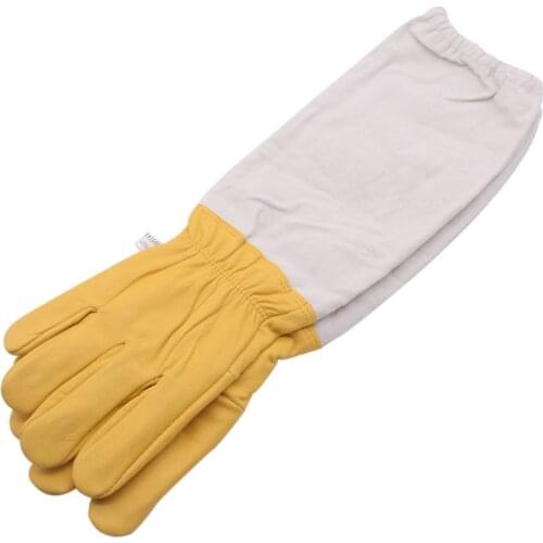 1 Pair Beekeeping Sheepskin Gloves Anti-bee Anti-sting for Professional Apiculture Beekeeper Beekeeping Gear