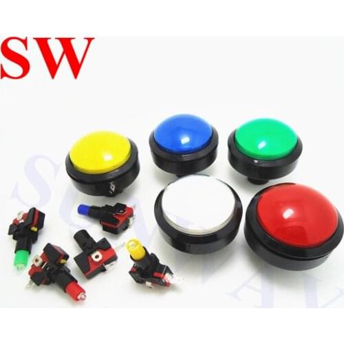 10 PCS Arcade game 60mm LED Illuminated Push Button 12V LED 60MM Dome Shape push button switch for Jamma MAME Video Game Player