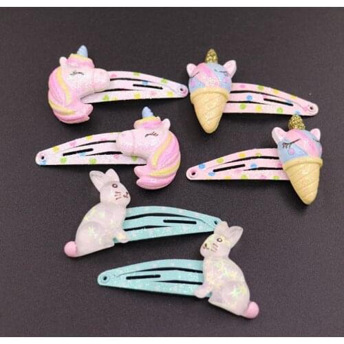6PCS New Pony Rabbit Cute BB Clips Cartoon Kids Hairpins Baby Hair Clips Headdress Girls Hair Accessories Children Headwear