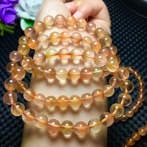 Free Shipping Natural Red Rabbit Hair Rutilated Quartz Crystal Beads Bracelet 8.5-7.5mm AAA