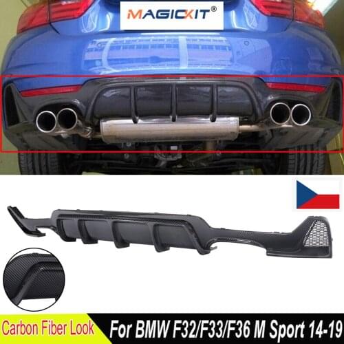 MagicKit Rear Bumper Diffuser For BMW F32 F33 435i M Tech Quad Out 2014-2018 Carbon Style