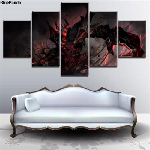 DotA 2 Shadow Fiend Game Modern 5 Pieces Poster Wall Art Canvas Paintings Decoration Pictures For Living Room Home Decor