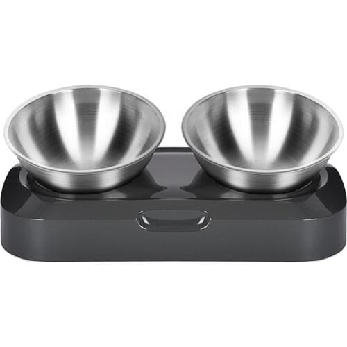 Double Pet Bowls Dog Food Water Feeder Stainless Steel Pet Drinking Dish Feeder Cat Puppy Feeding Supplies Small Dog
