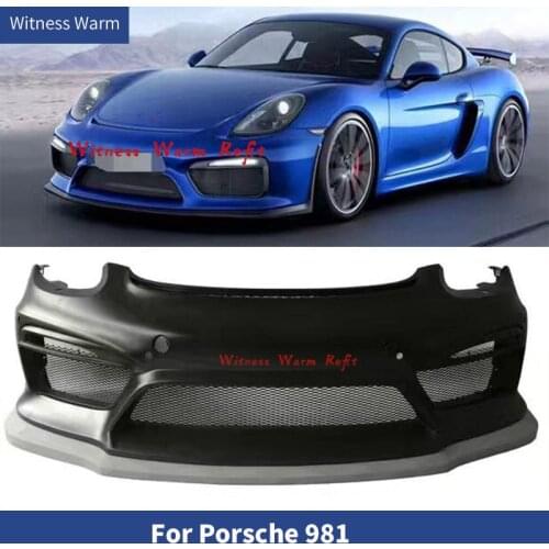 FRP Unpainted front bumper Car body kit for Porsche Boxster Cayman 981 GT4 style car body kit 2013 2014 2015