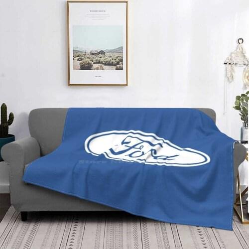 Ford Motors White Logo Fan Art Latest Super Soft Warm Light Thin Blanket Logo Symbol F150 Muscle Car Cars Fiesta Fast Escape