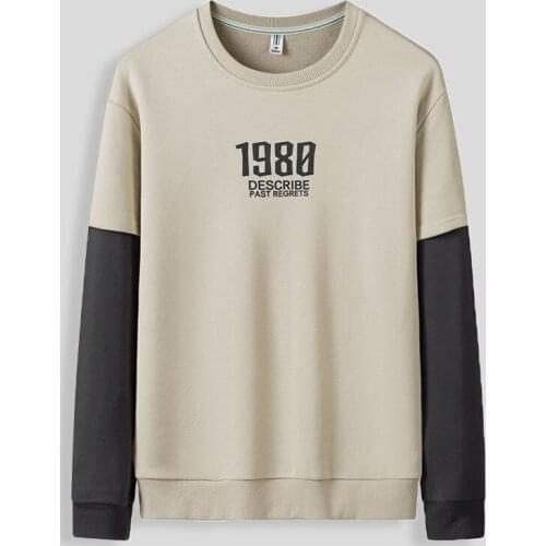 Crewneck Men Sweatshirt Loose Hoodie Streetwear Pullovers Hip Hop Solid Autumn Winter Mens Tracksuit Clothes HD-050