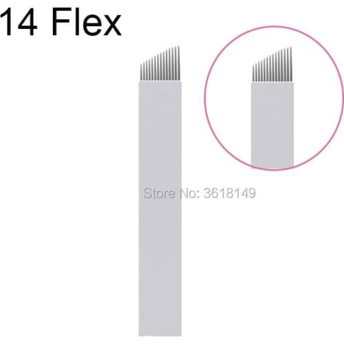 Agulhas Lamina Para Tebori 14 Flex Microblading Needles Pins Tattoo Needle for Manual Embroidery Eyebrow Pen Pernement Makeup