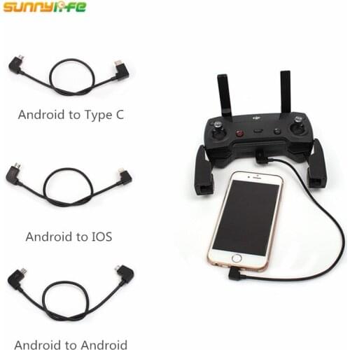 Data Cable For DJI Spark/MAVIC 2 Pro/Air Controller Micro USB to Lighting/type C/Micro USB line for IPhone For Pad For xiaomi