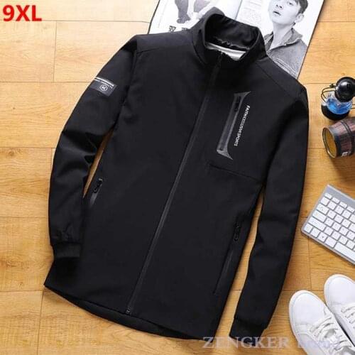 Spring new mens jacket fashion casual mens jacket thin top 8XL 9XL plus size jacket oversized mens fashion clothing trends
