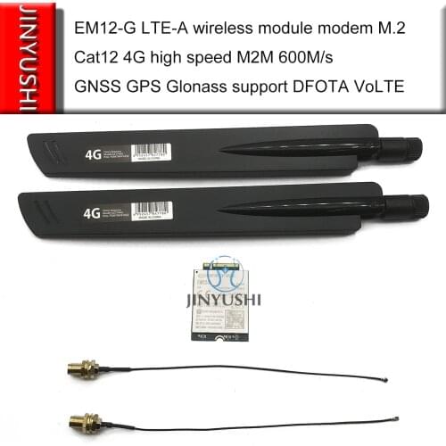 EM12-G LTE-A wireless module modem with antennas M.2 Cat12 4G high speed M2M 600M/s GNSS GPS Glonass support DFOTA VoLTE