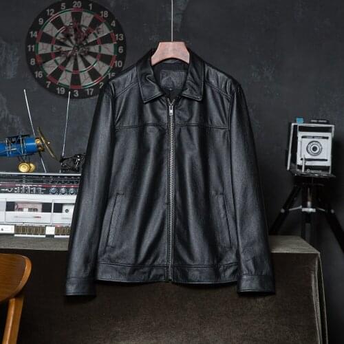 Men Leather Jacket 100% Natural Cowhide Leather Coat Male Skin Clothing Autumn Spring Asian Size 6XL Wholesale Drop Shipping