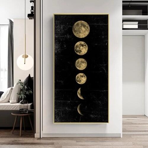 Big Size Eclipse of The Moon Wall Art Picture Minimalist Canvas Poster Print Universe Long Banner Art Painting Home Decor