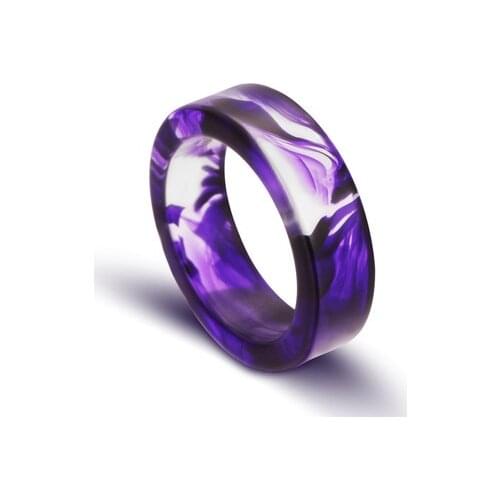 NEW 6mm The Pattern of Blood Purple Blue Ring Romantic Vampire Resin Ream Party Ring Jewelry for Men Women