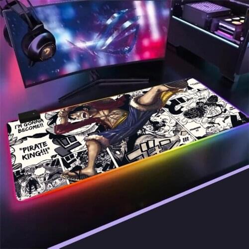 One Piece Luffy Anime Large Lockedge Mouse Pad Game Player Computer RGB MousePad Desk Keyboard Mat CSGO DOTA